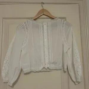 Sezane Enea Blouse Ecru Size